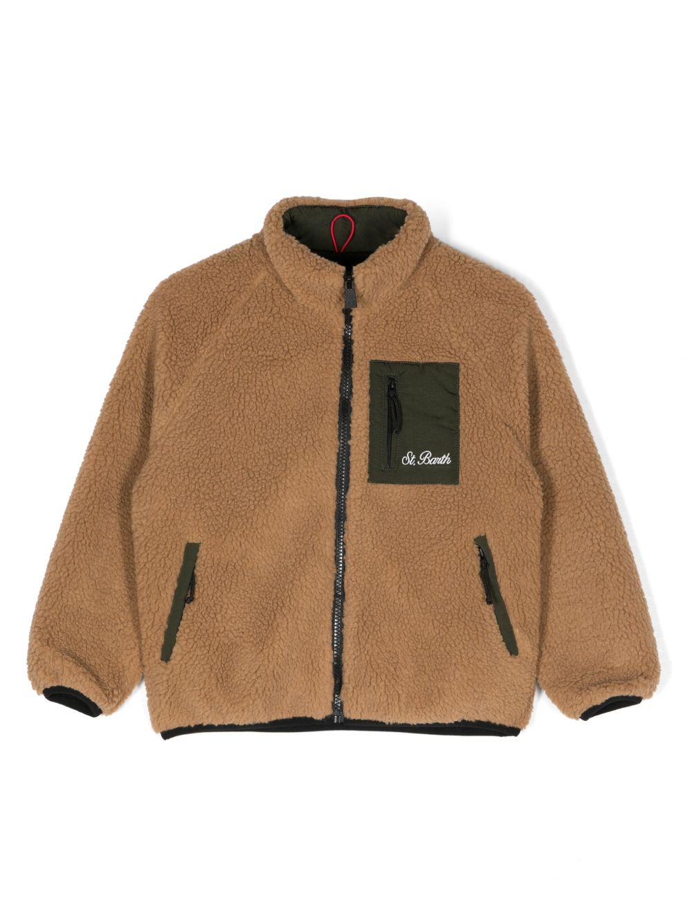 MC2 Saint Barth Kids logo-embroidered fleece jacket - 褐色