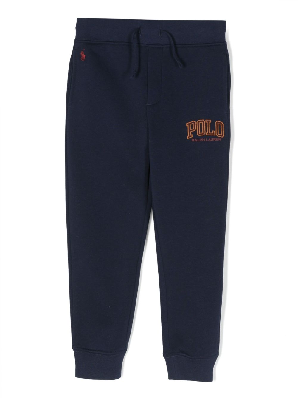POLO RALPH LAUREN KIDS logo刺绣棉混纺运动裤 - 蓝色