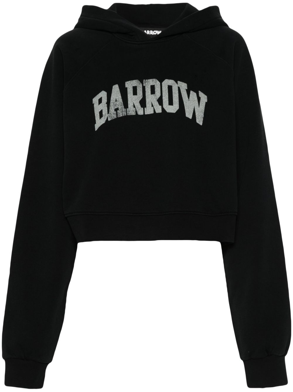 BARROW logo印花棉连帽衫 - 黑色