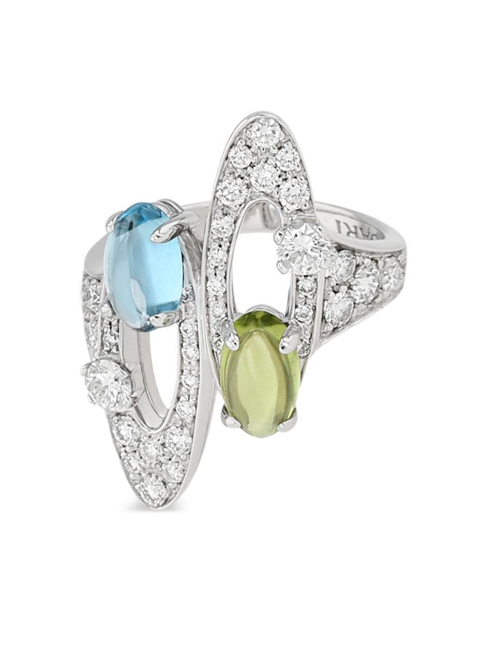 Bvlgari Pre-Owned 18K白金 Elisia 多宝石戒指（典藏款） - 银色