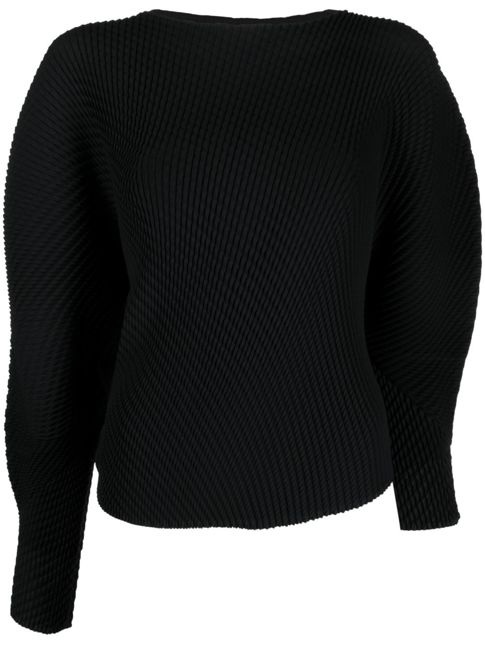 Issey Miyake 不对称设计环保再生涤纶卫衣 - 黑色