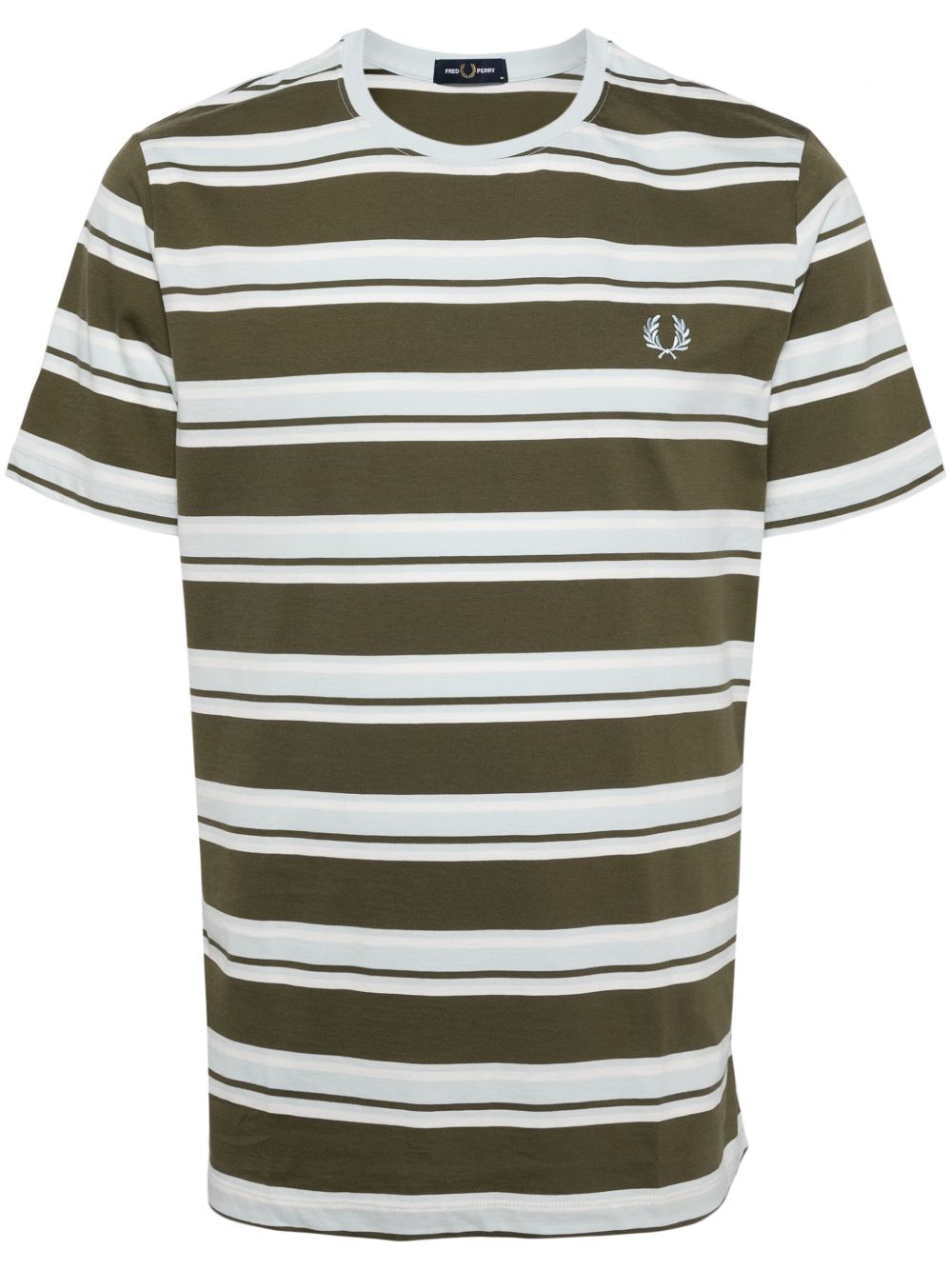 Fred Perry logo刺绣棉T恤 - 绿色