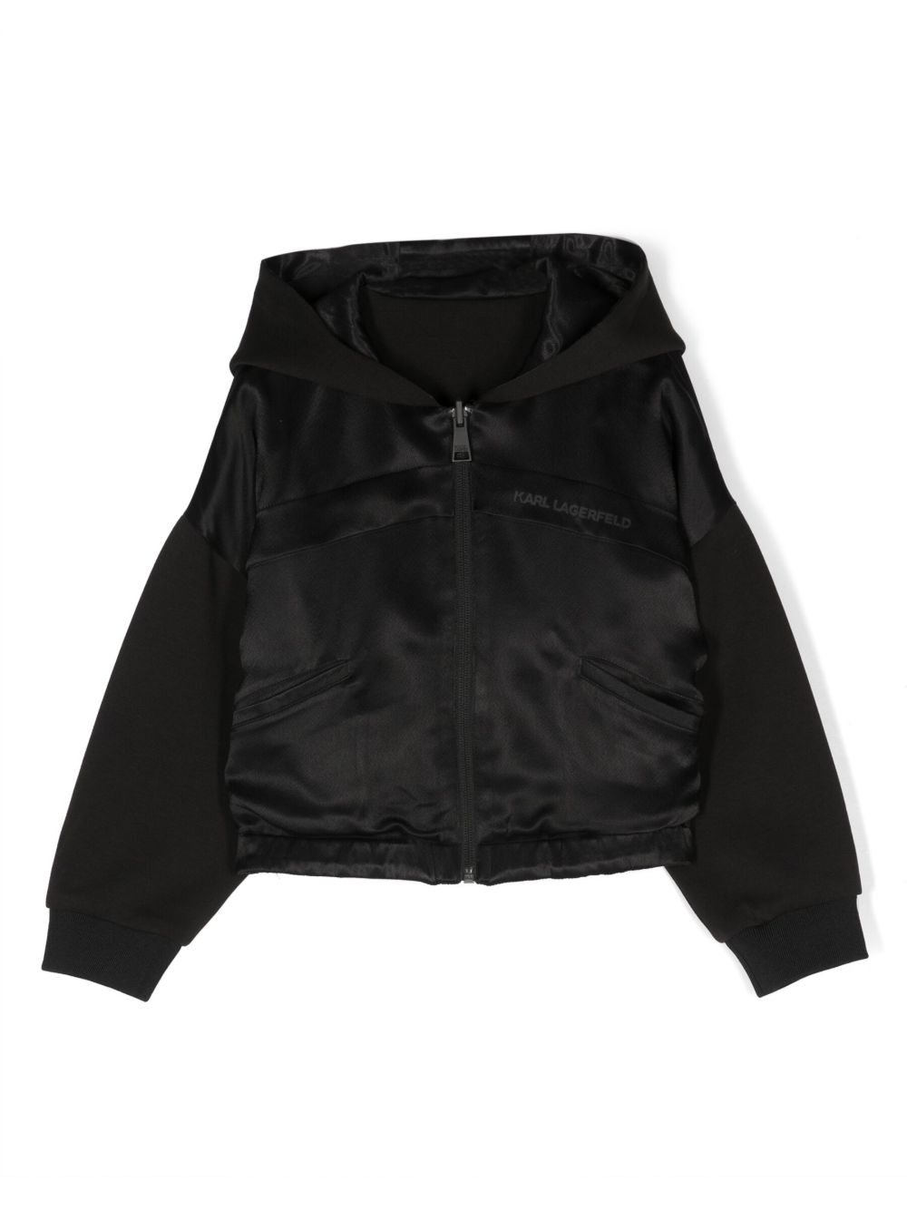 Karl Lagerfeld Kids Forever Karl 印花连帽夹克 - 黑色
