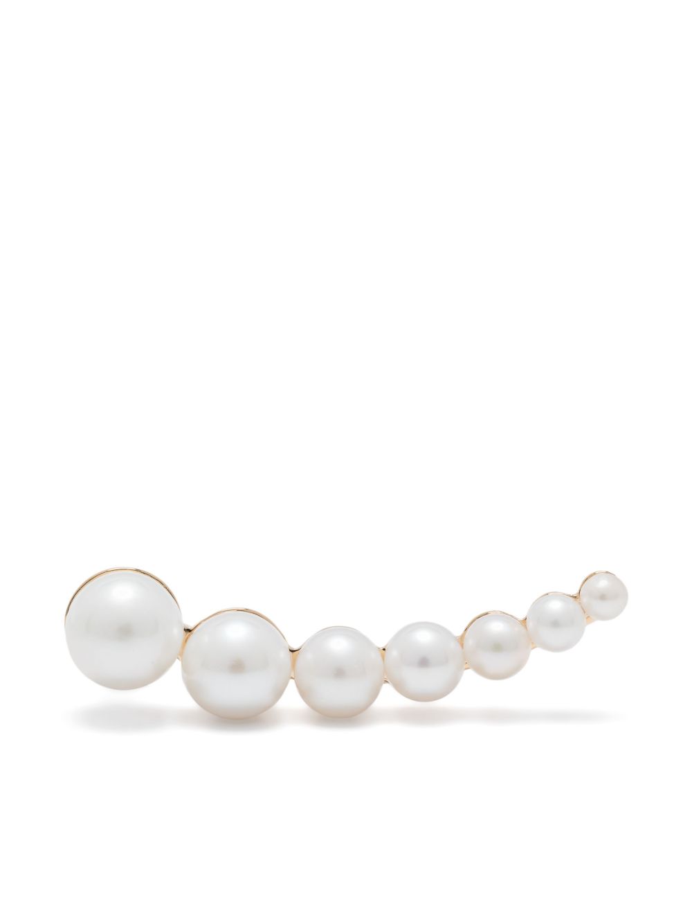 Sophie Bille Brahe 14K环保再生黄金 Croissant Japonais 珍珠单只耳环 - 金色
