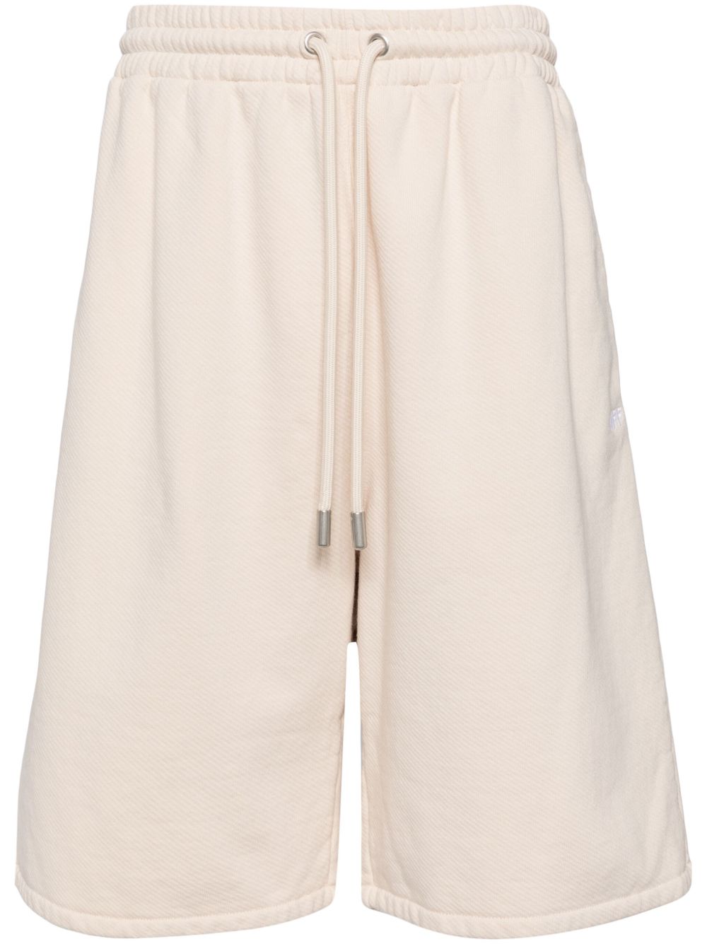 Off-White Diag 条纹棉运动短裤 - 中性色