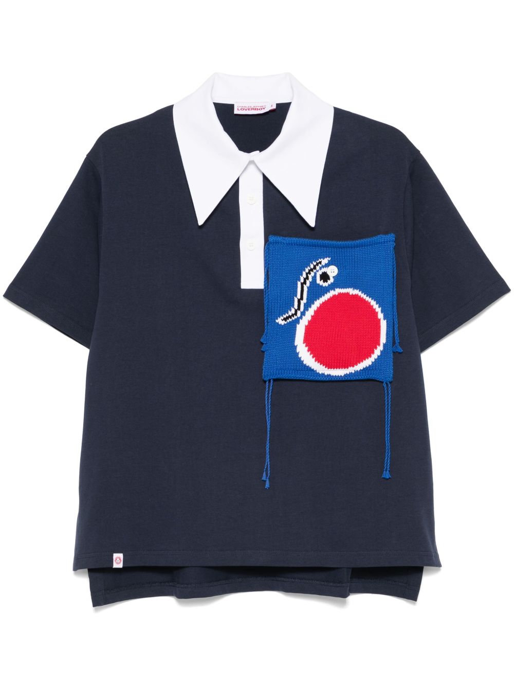 Charles Jeffrey Loverboy 针织贴袋polo衫 - 蓝色