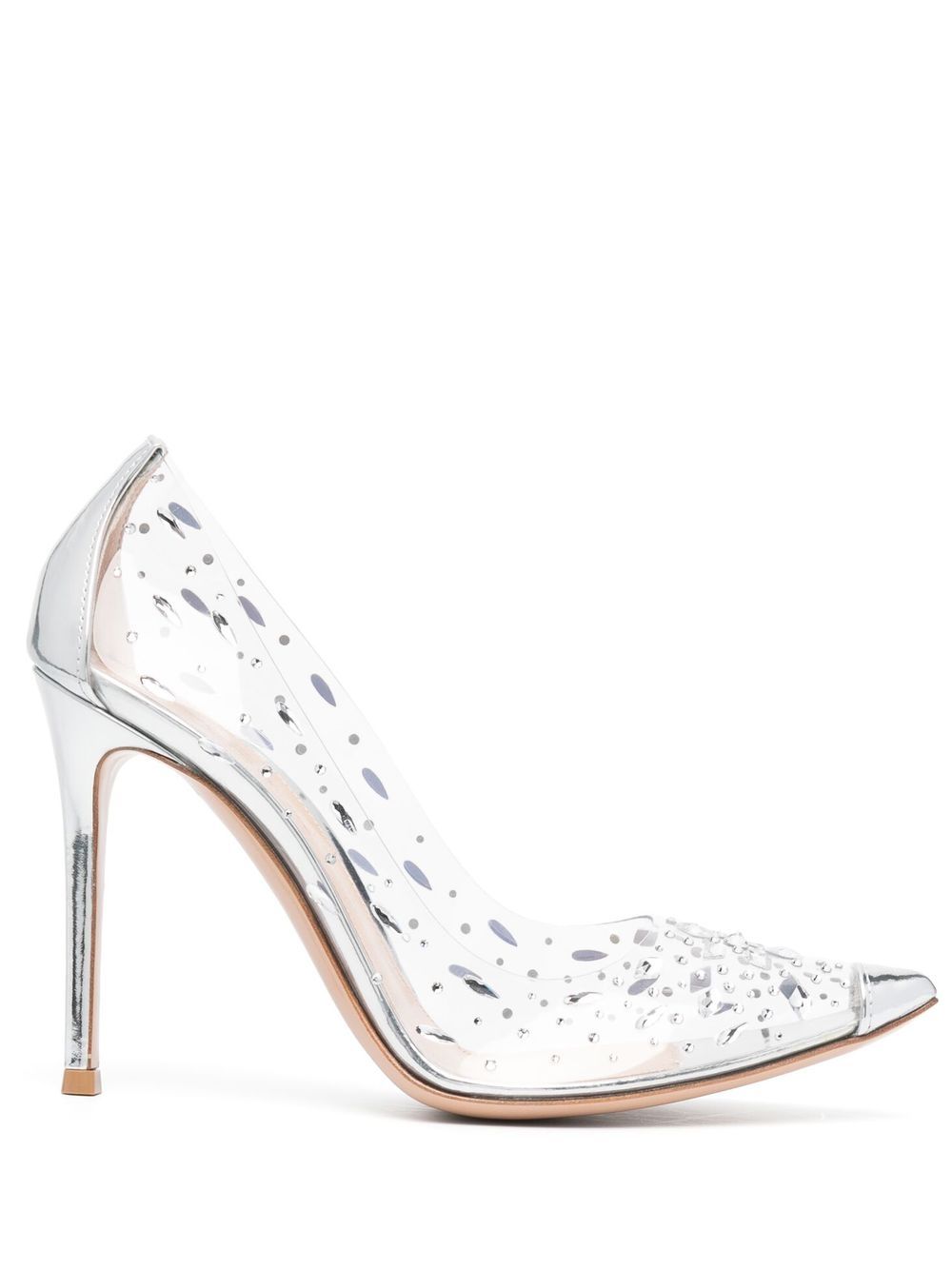 Gianvito Rossi 晶饰高跟鞋 - 白色