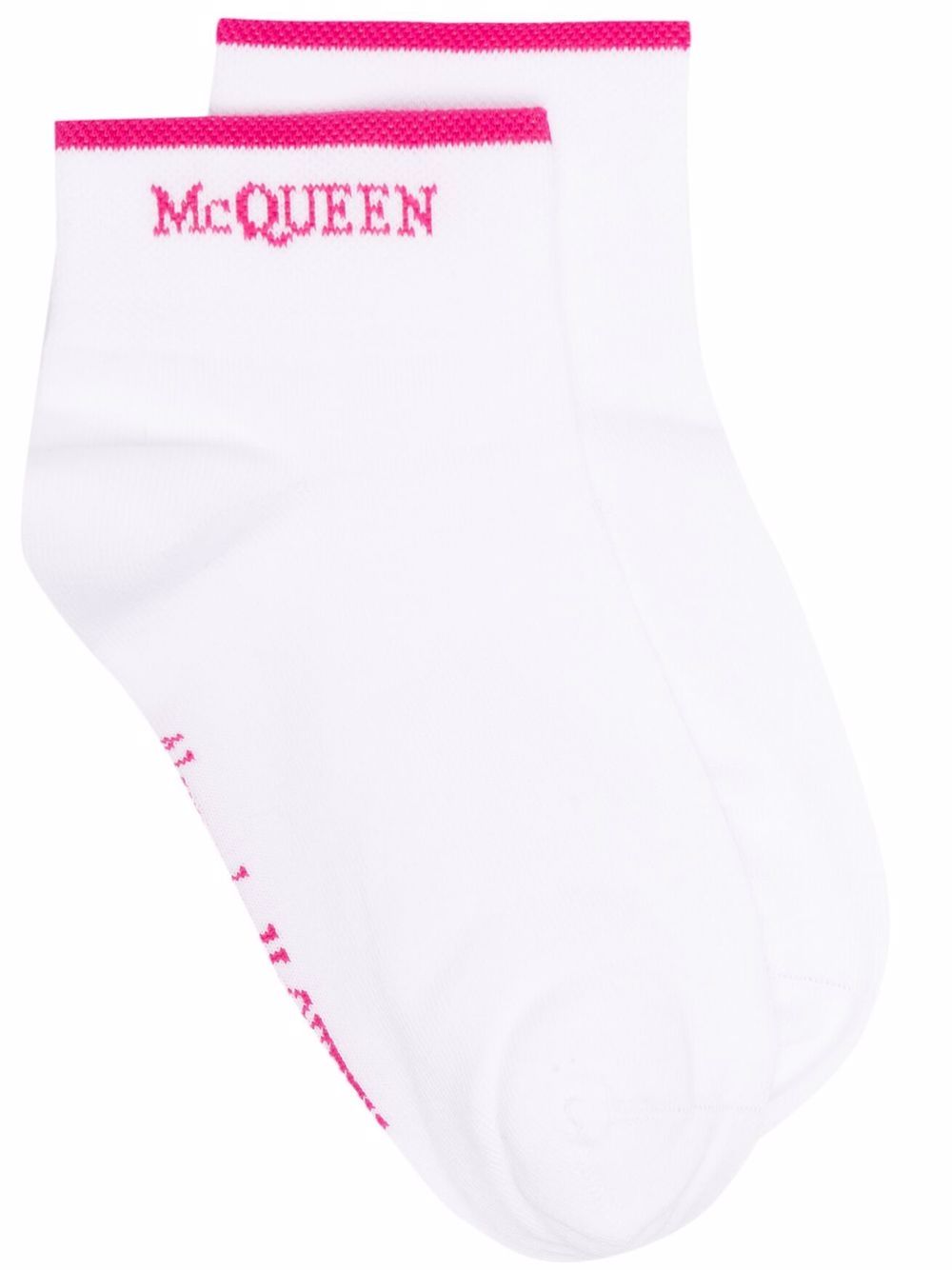 Alexander McQueen 亚历山大·麦昆 logo针织袜 - 白色