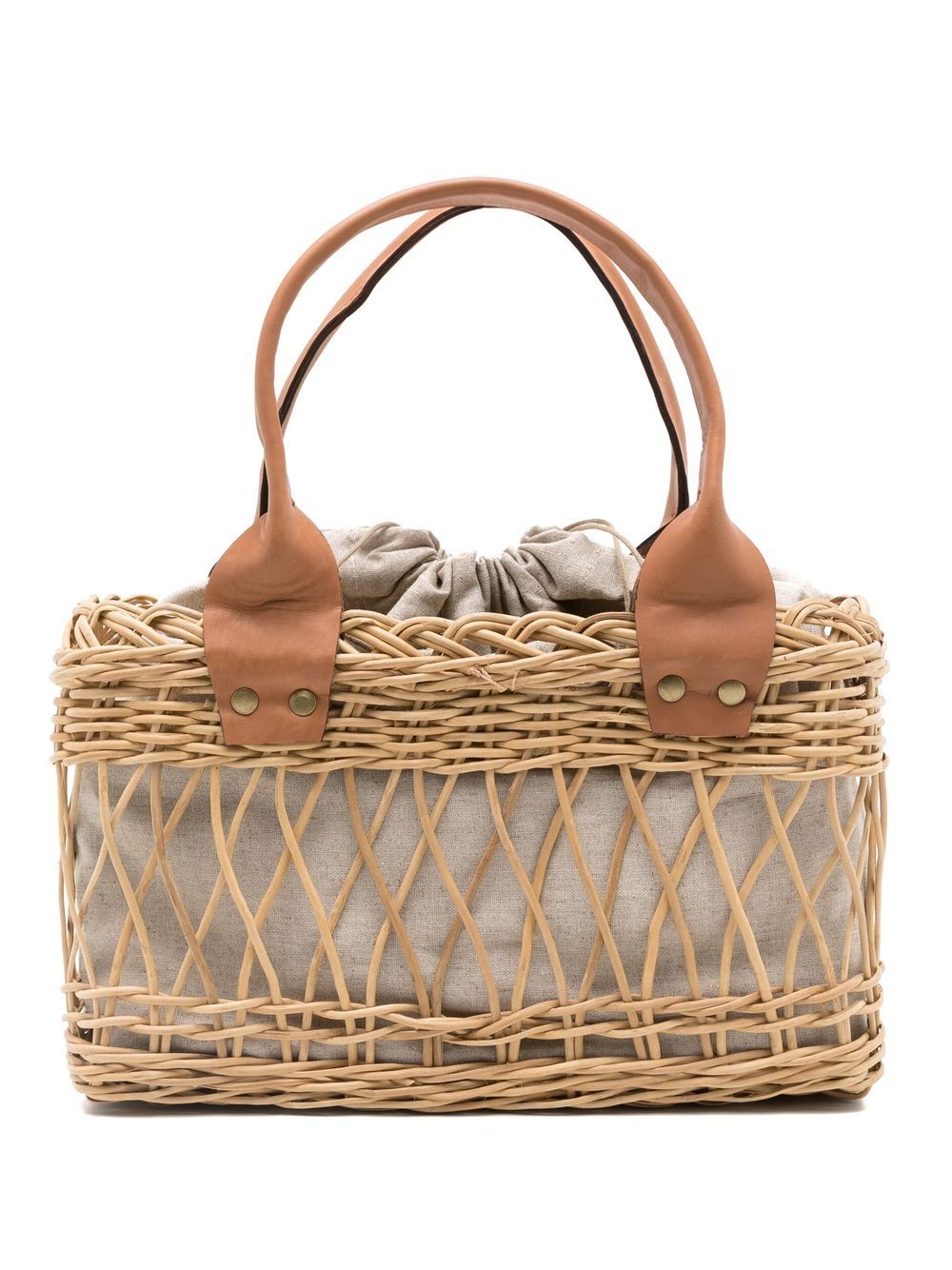 Lenny Niemeyer Natural Lock Wicker 手提包 - 中性色