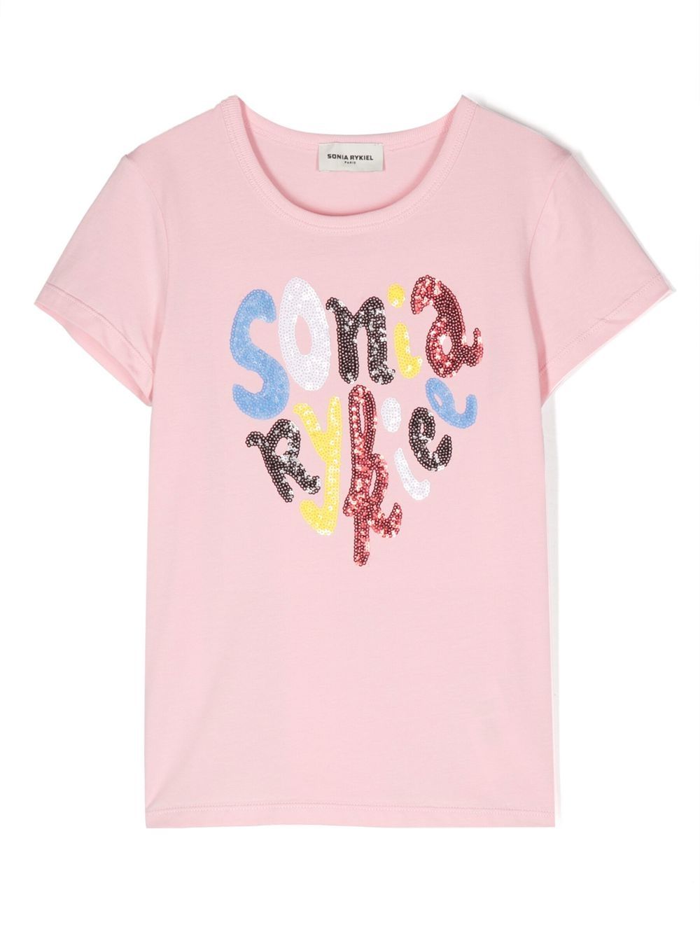 SONIA RYKIEL ENFANT logo缀饰短袖T恤 - 粉色