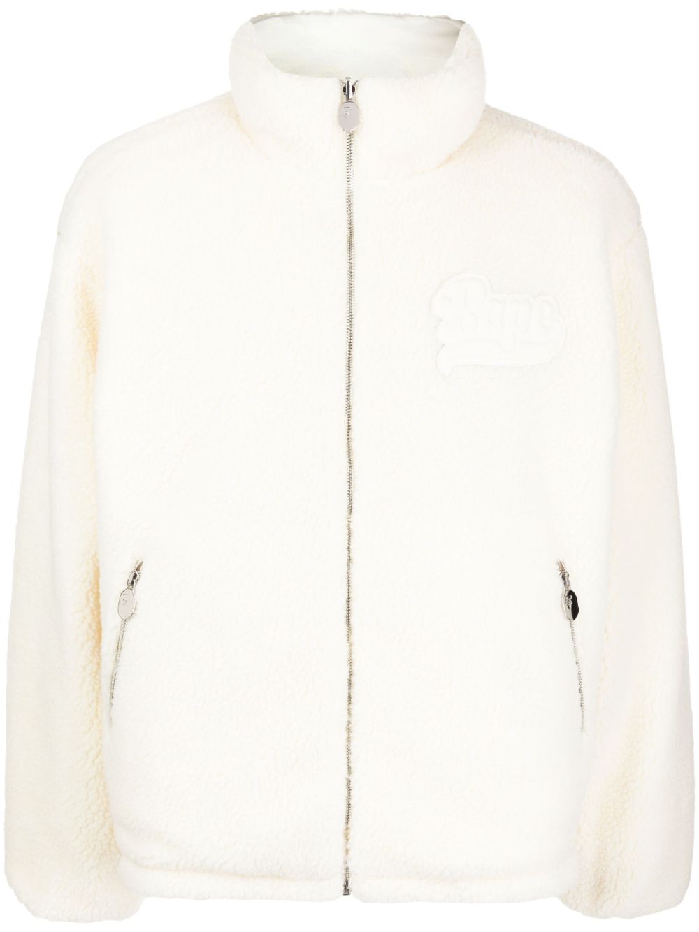 A BATHING APE® logo贴花抓绒夹克 - 白色