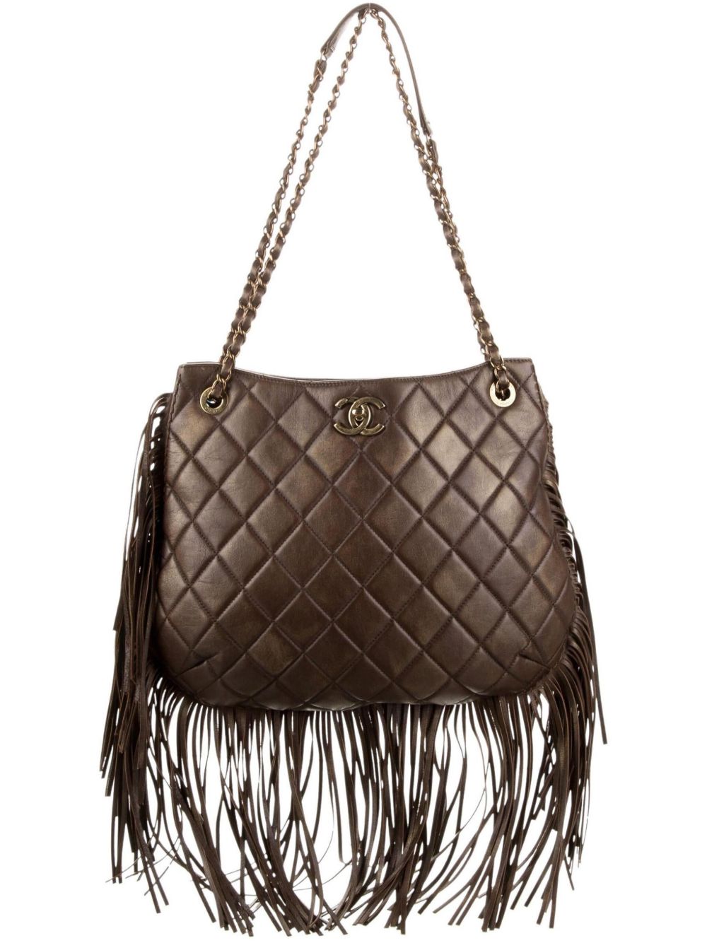 CHANEL Pre-Owned Paris Dallas Metiers D'Art 流苏边单肩包（2014年典藏款） - 褐色