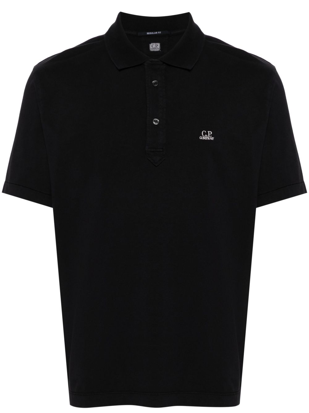 C.P. Company logo刺绣棉polo衫 - 蓝色