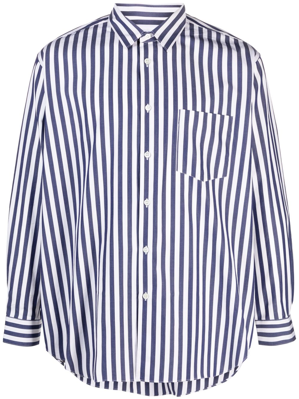Comme Des Garçons Shirt 条纹府绸衬衫 - 白色