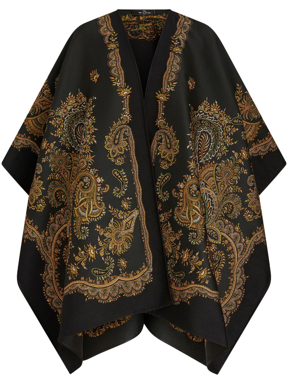 ETRO Ornamental 佩斯理印花斗篷 - 黑色