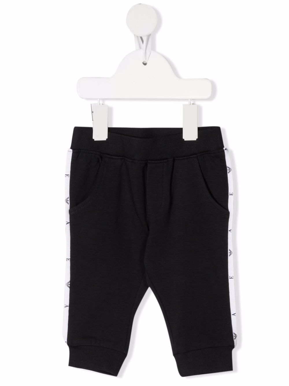 Emporio Armani Kids logo织带运动裤 - 蓝色