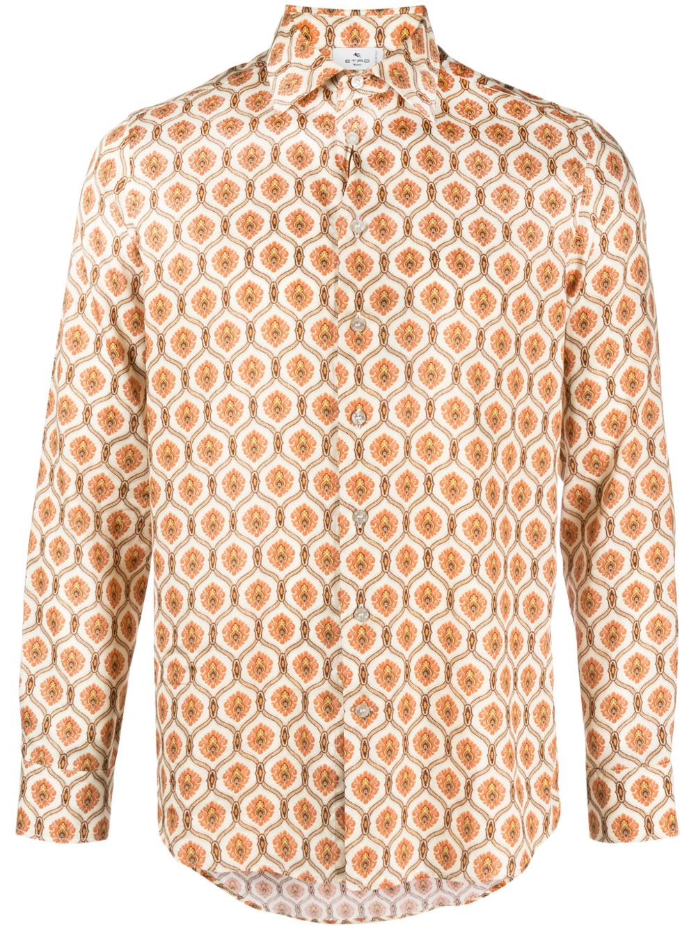 ETRO 图案印花棉衬衫 - 中性色