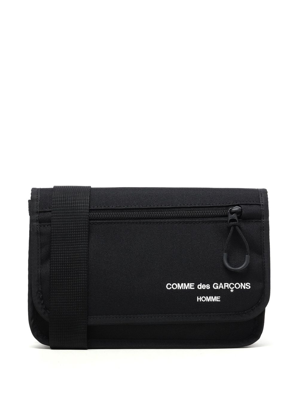 Comme des Garçons Homme logo刺绣邮差包 - 黑色