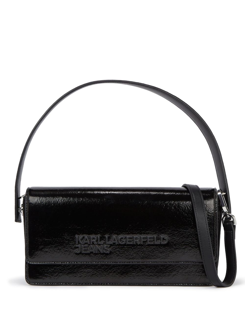 Karl Lagerfeld Jeans logo压纹斜挎包 - 黑色