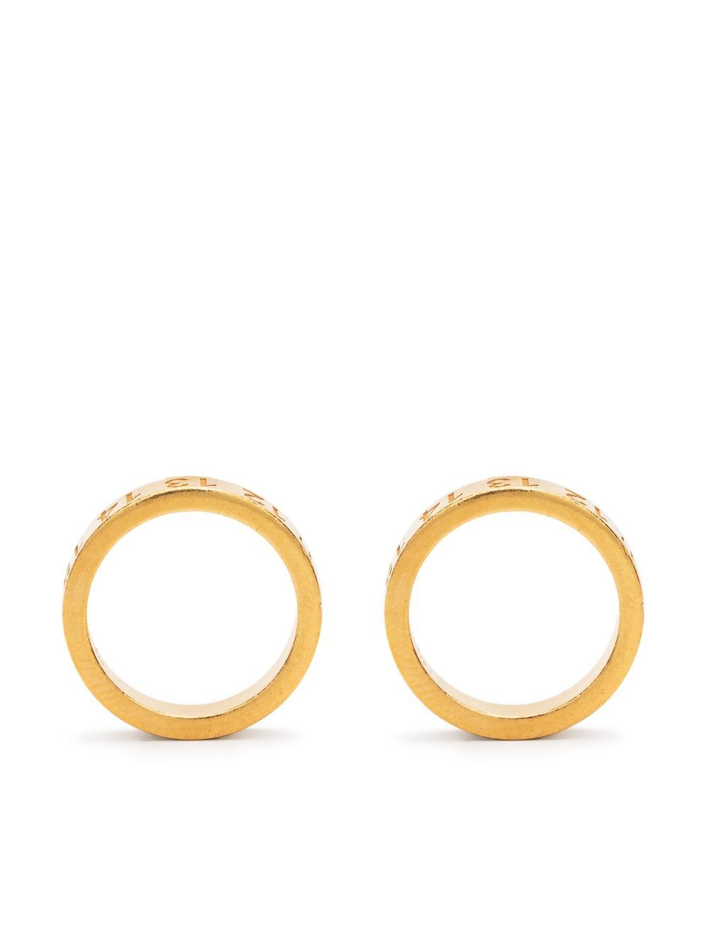 Maison Margiela Numerical 雕刻圈形耳环 - 金色