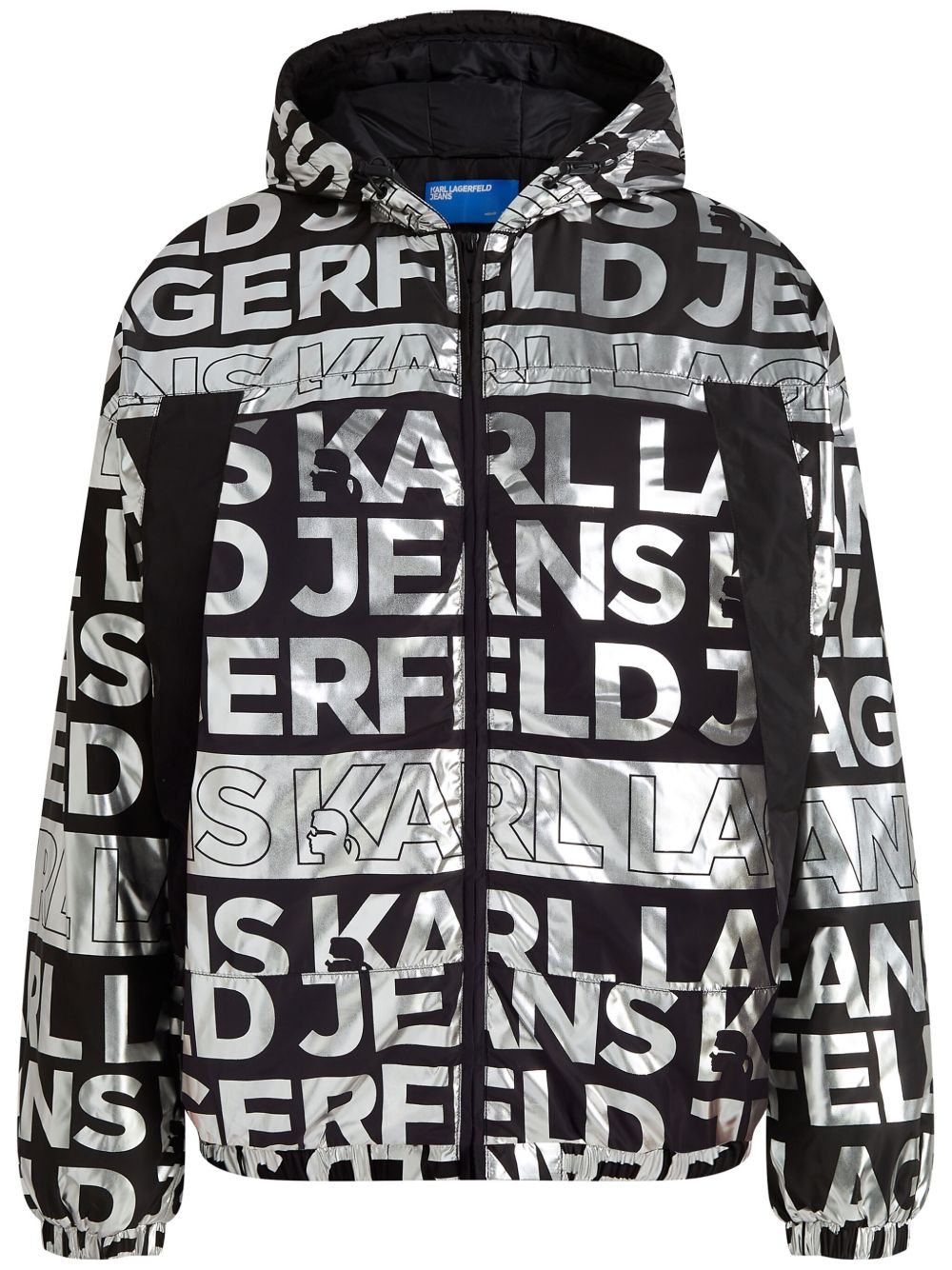 Karl Lagerfeld Jeans logo印花填充夹克 - 黑色