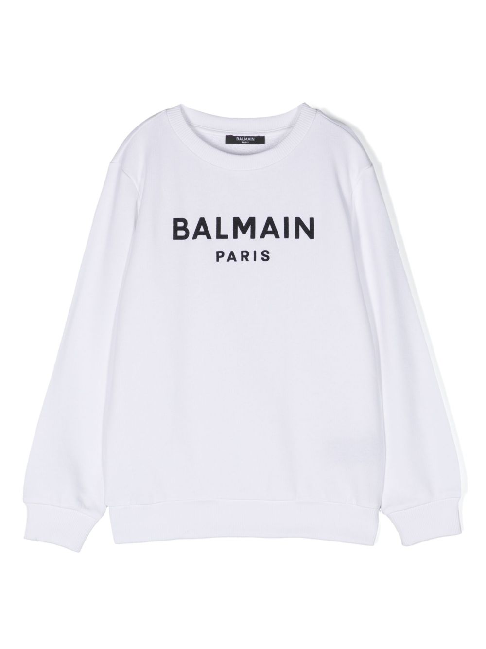 Balmain Kids logo印花棉卫衣 - 白色