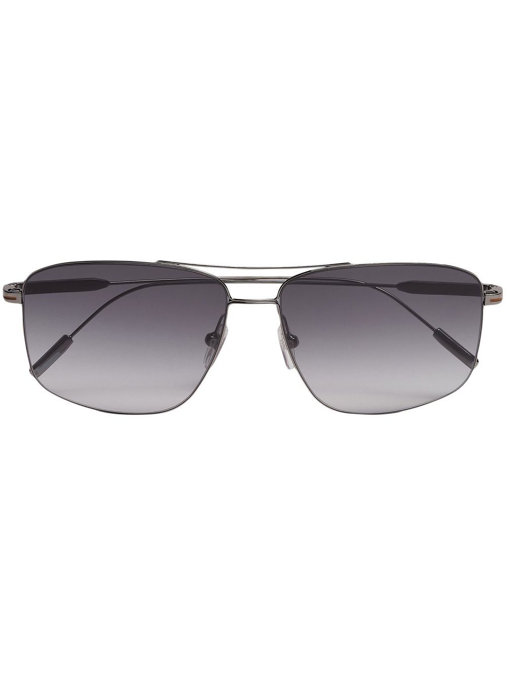 Zegna Leggerissimo logo雕刻太阳眼镜 - 灰色