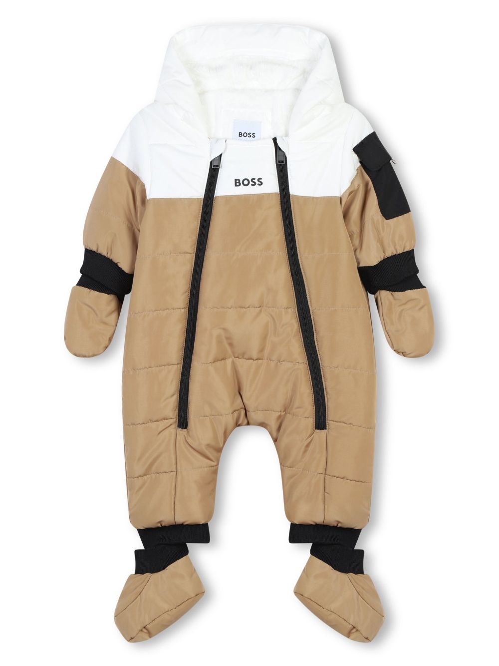 BOSS Kidswear logo印花连帽连体外套 - 中性色