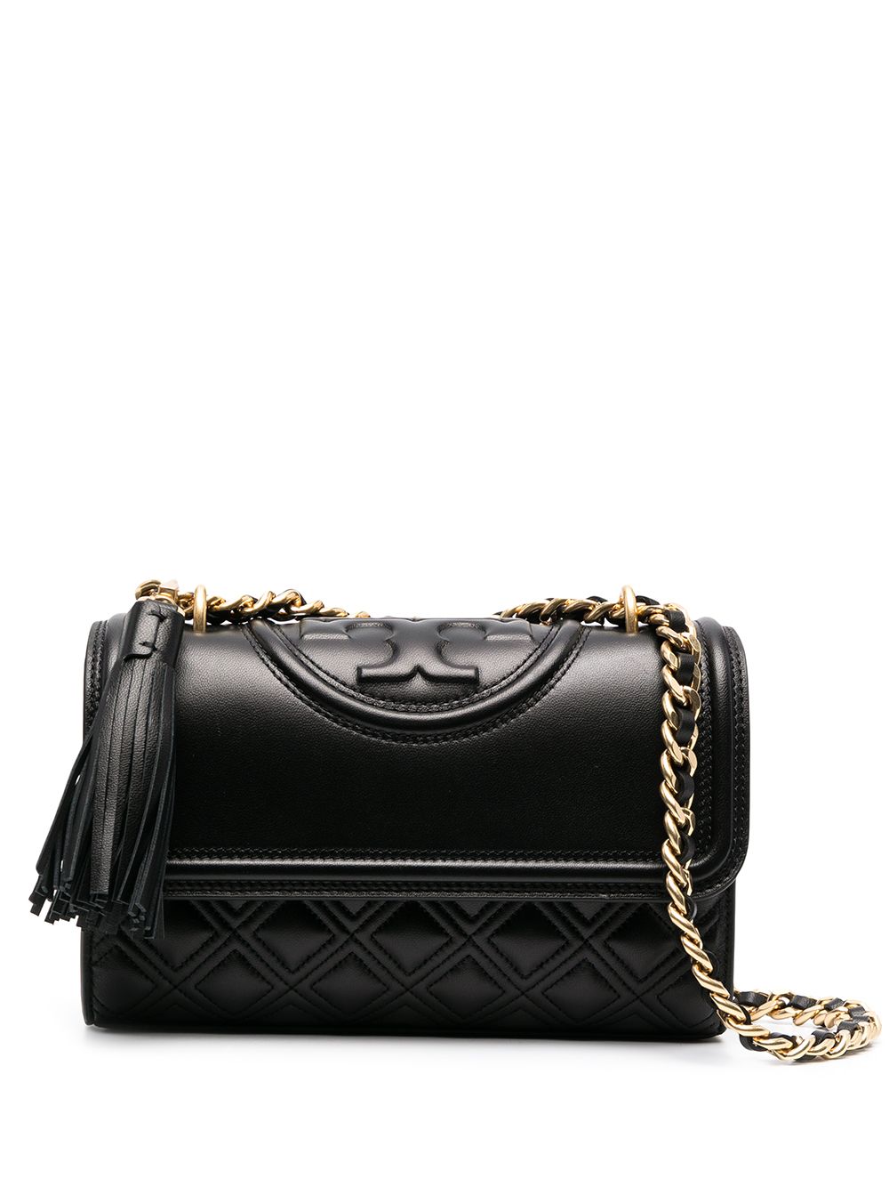 Tory Burch Fleming Convertible 小号单肩包 - 黑色