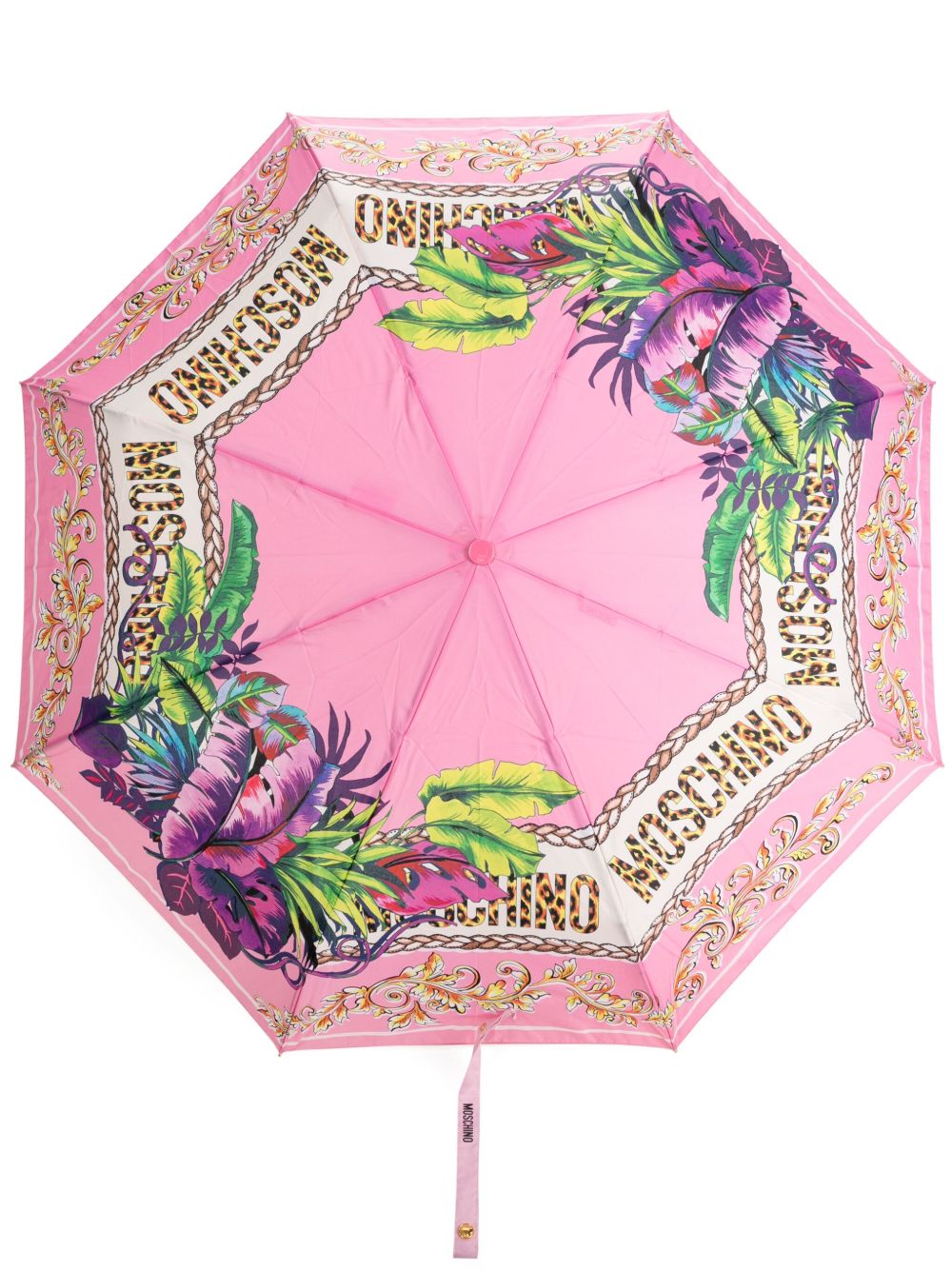 Moschino 图案印花雨伞 - 粉色