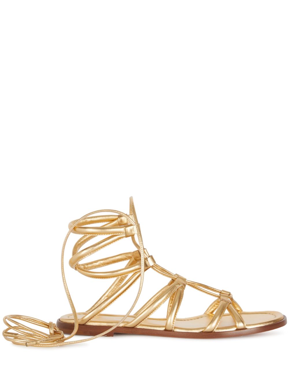 Gianvito Rossi 金属感袢带凉鞋 - 金色