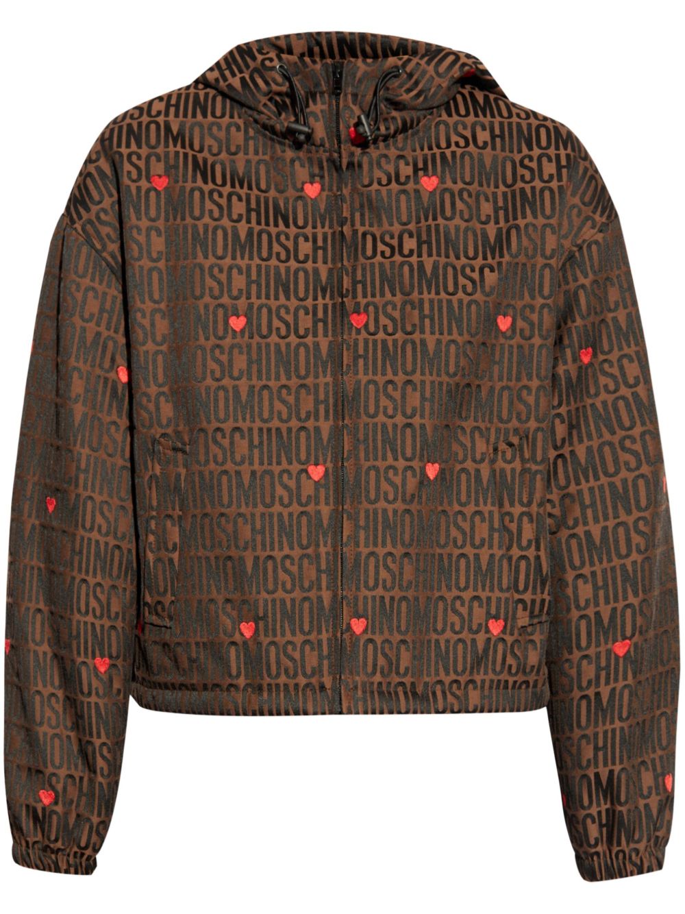 Moschino logo提花夹克 - 褐色