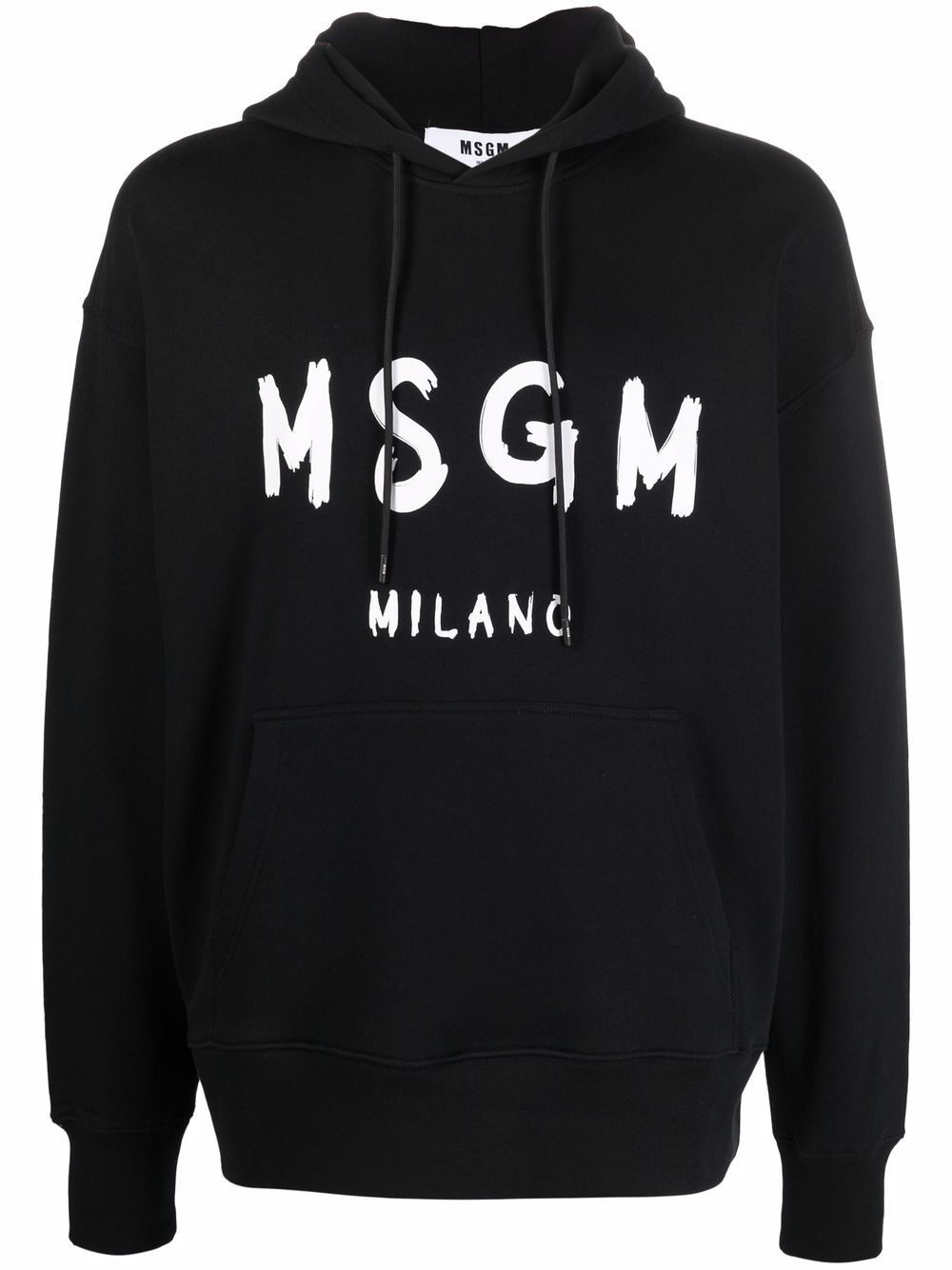 MSGM logo印花连帽衫 - 黑色