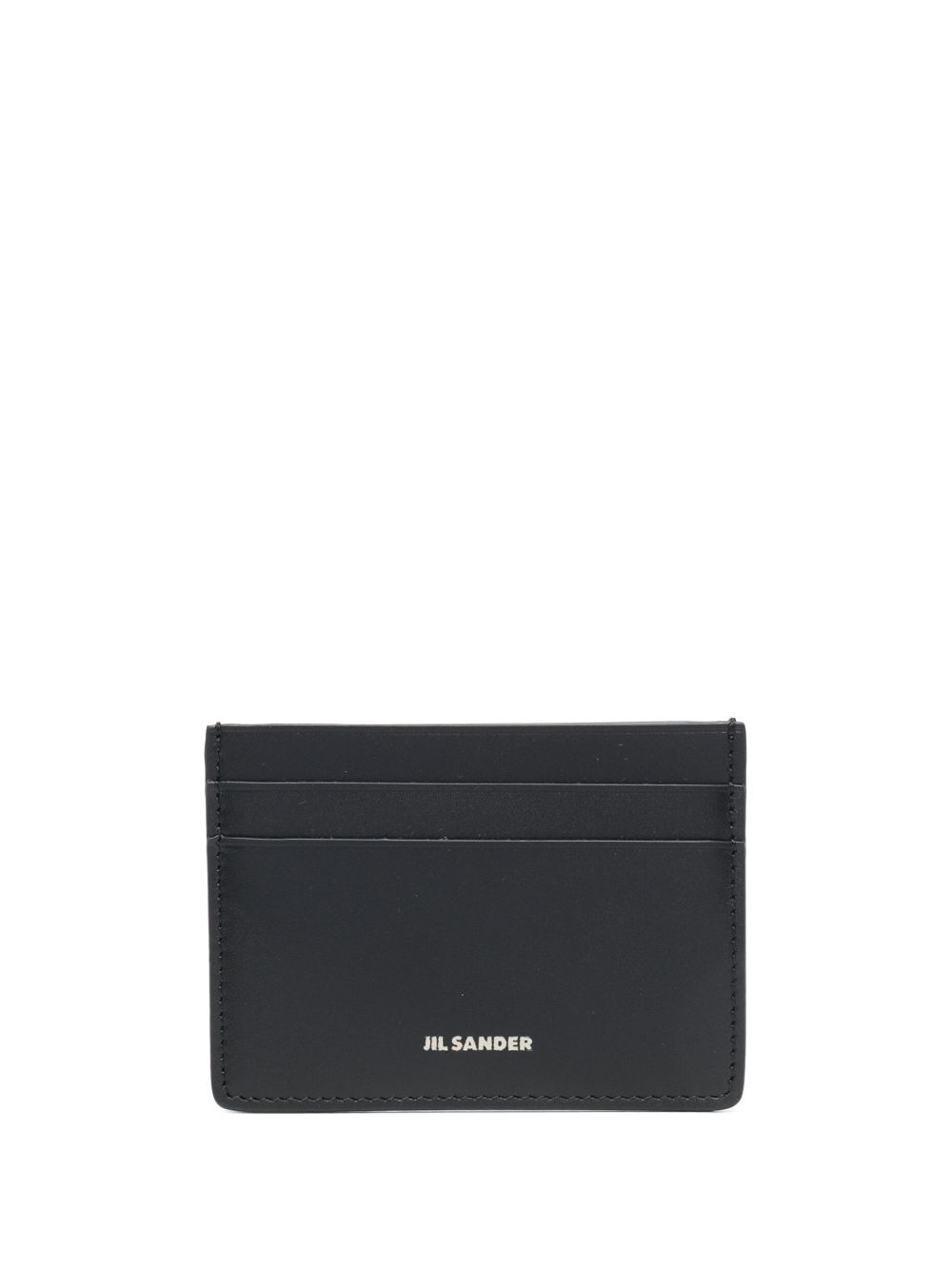 Jil Sander logo印花皮质卡夹 - 黑色