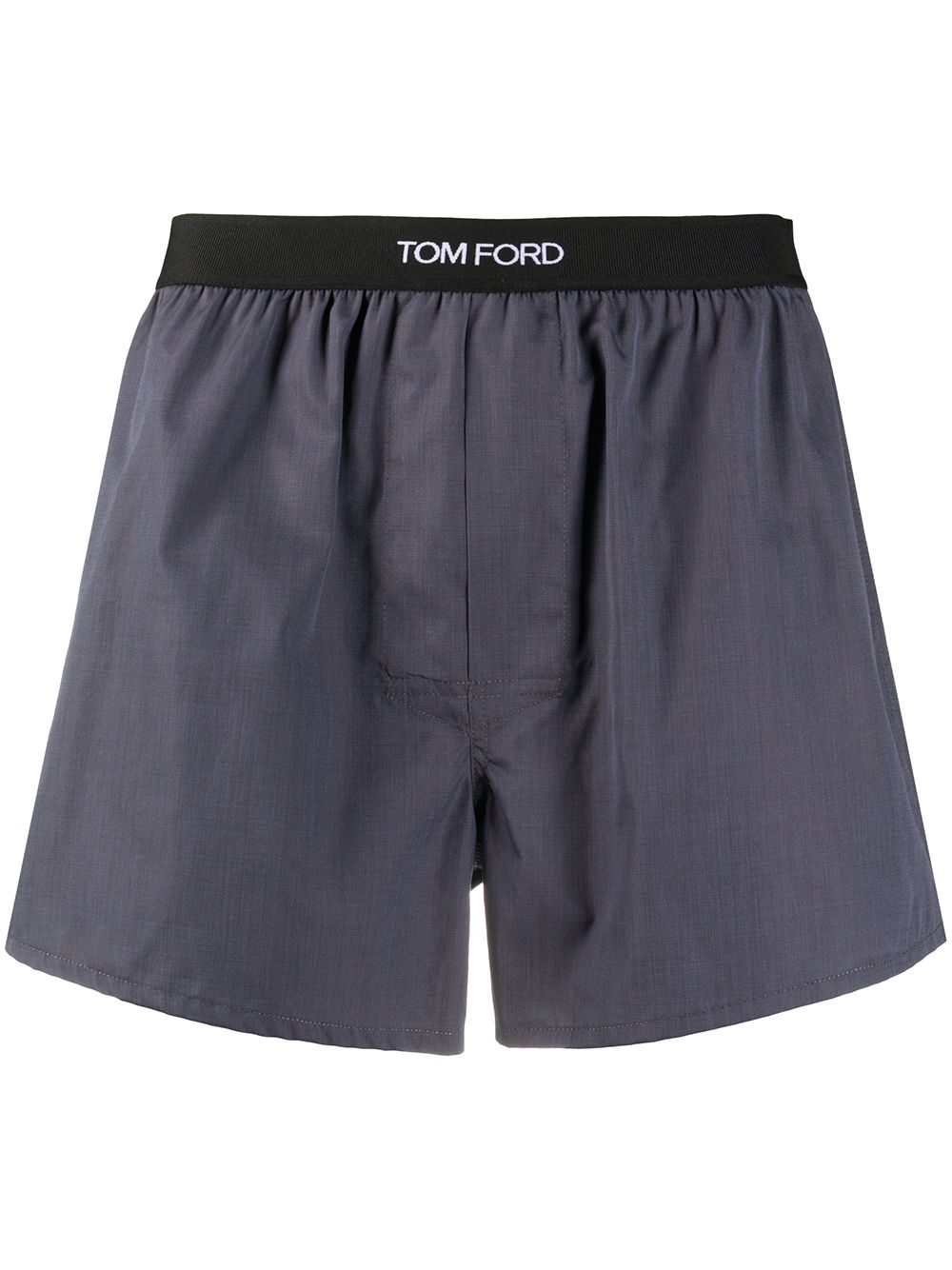 TOM FORD logo腰边四角短裤 - 灰色