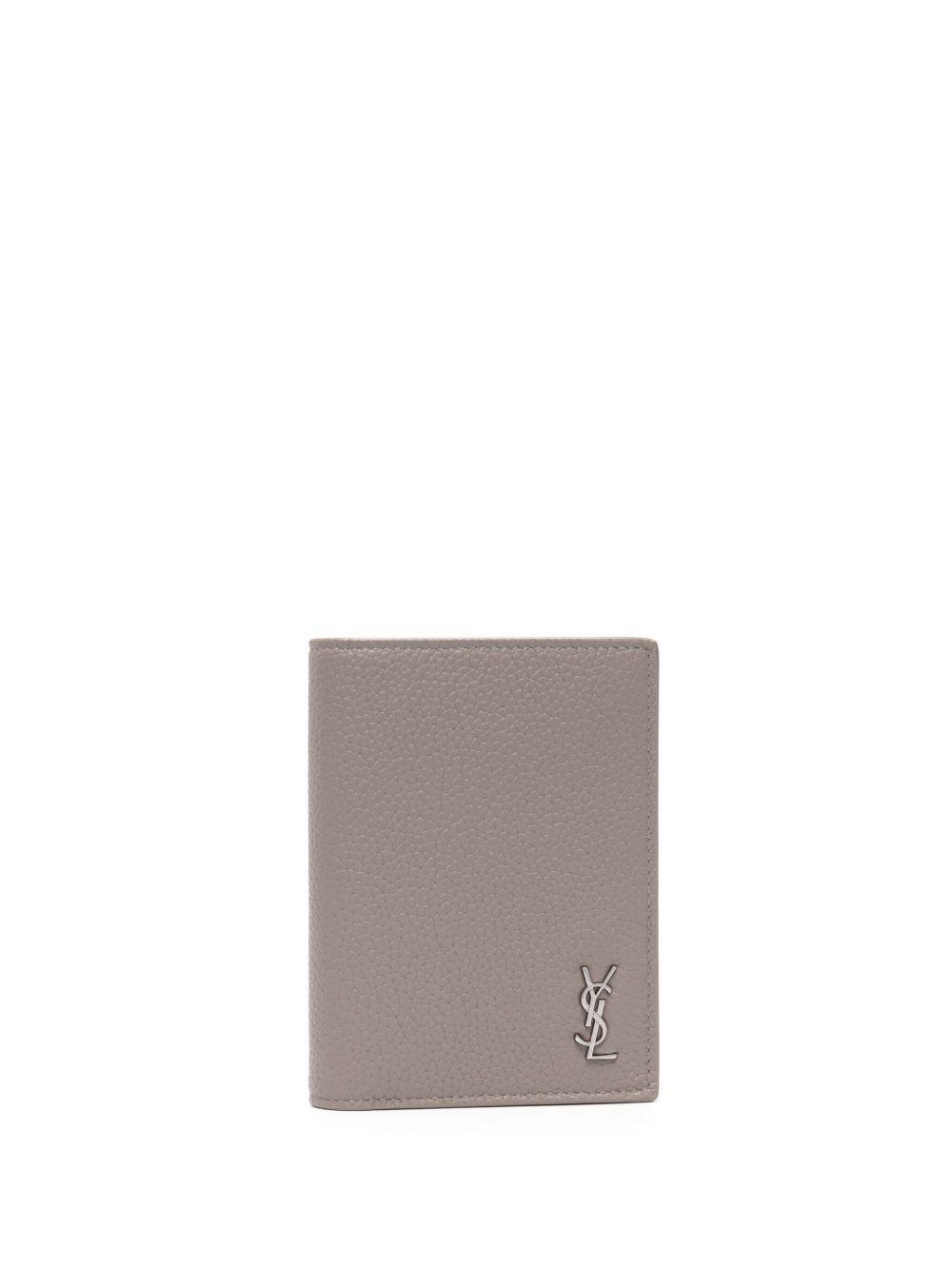 Saint Laurent YSL 标牌皮质钱包 - 灰色