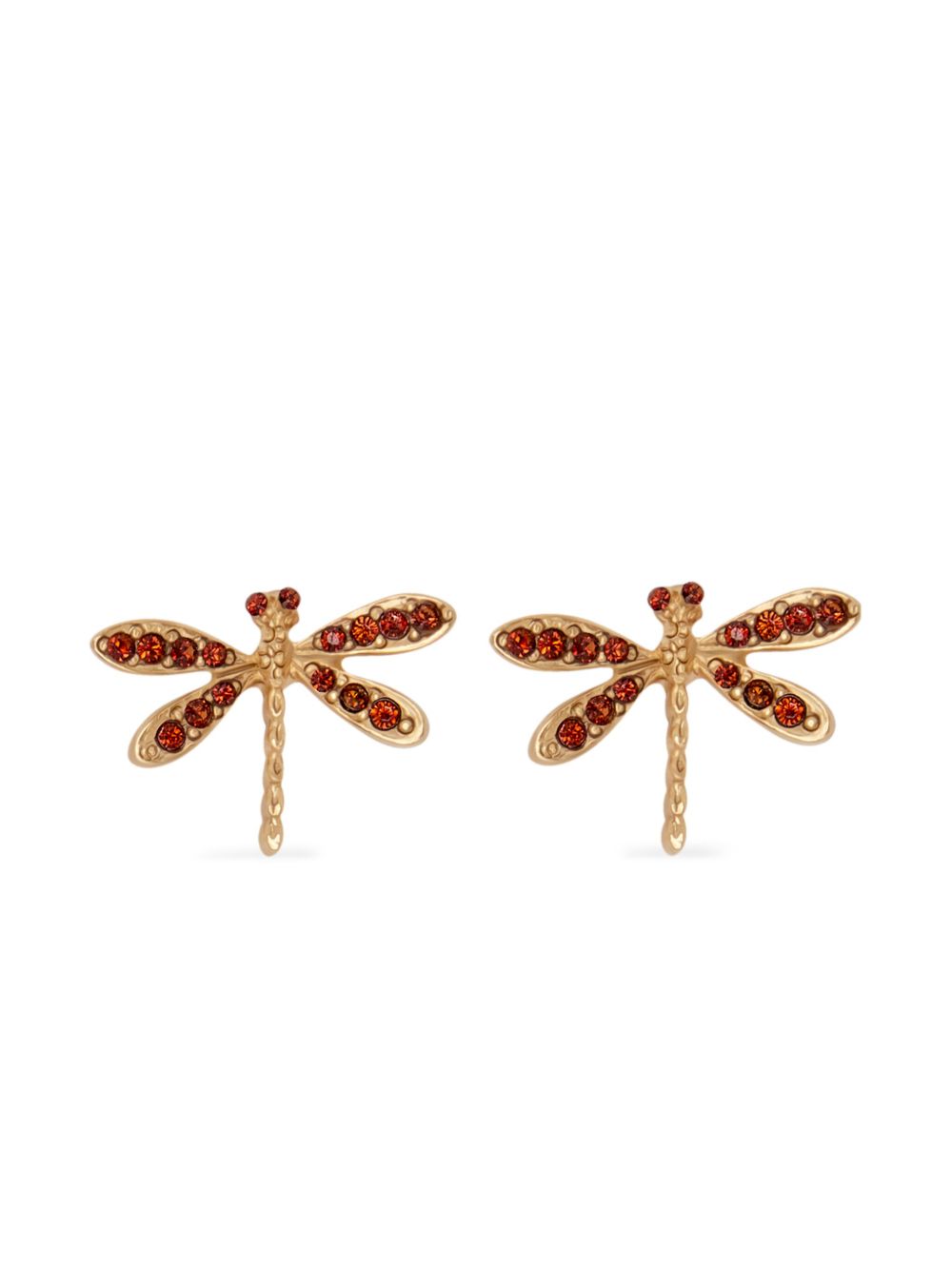 Oscar de la Renta Dragonfly 晶饰耳环 - 金色