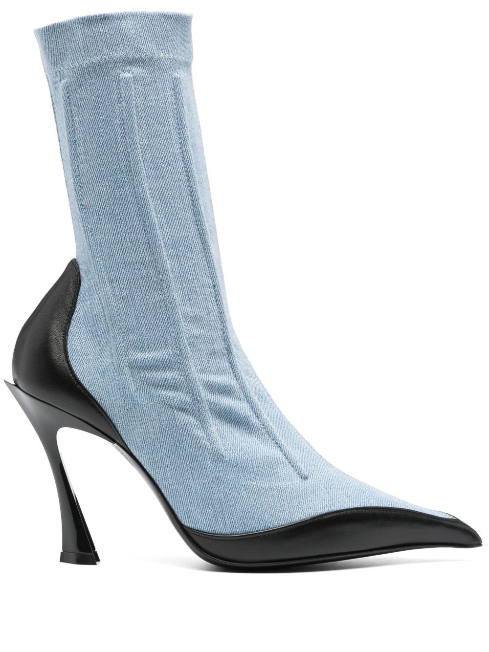 Mugler 牛仔高跟靴（9.5厘米） - 蓝色