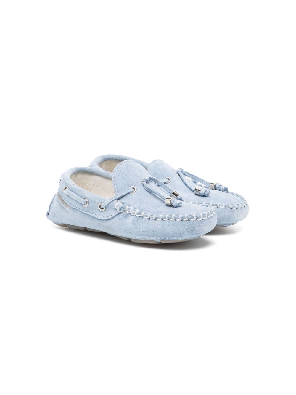 BabyWalker 流苏细节绒面皮乐福鞋 - 蓝色