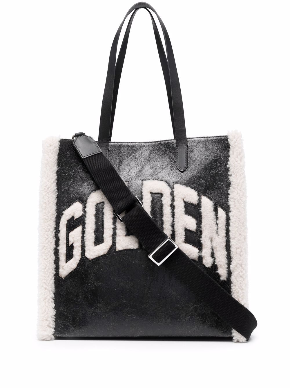Golden Goose California 人造皮毛一体手提包 - 黑色