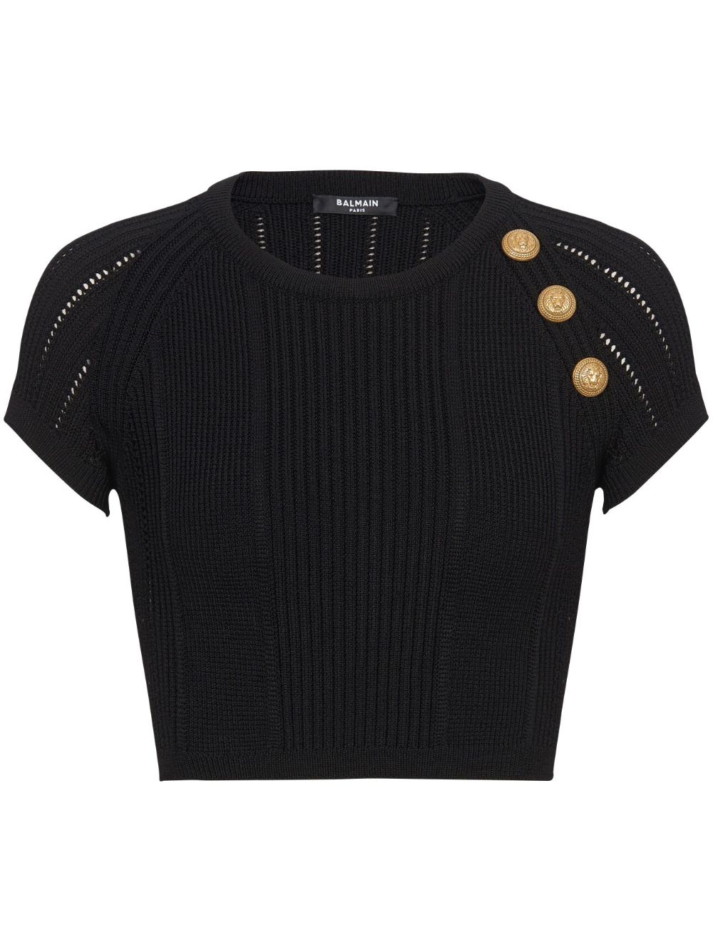 Balmain 3-Button 针织短款上衣 - 黑色