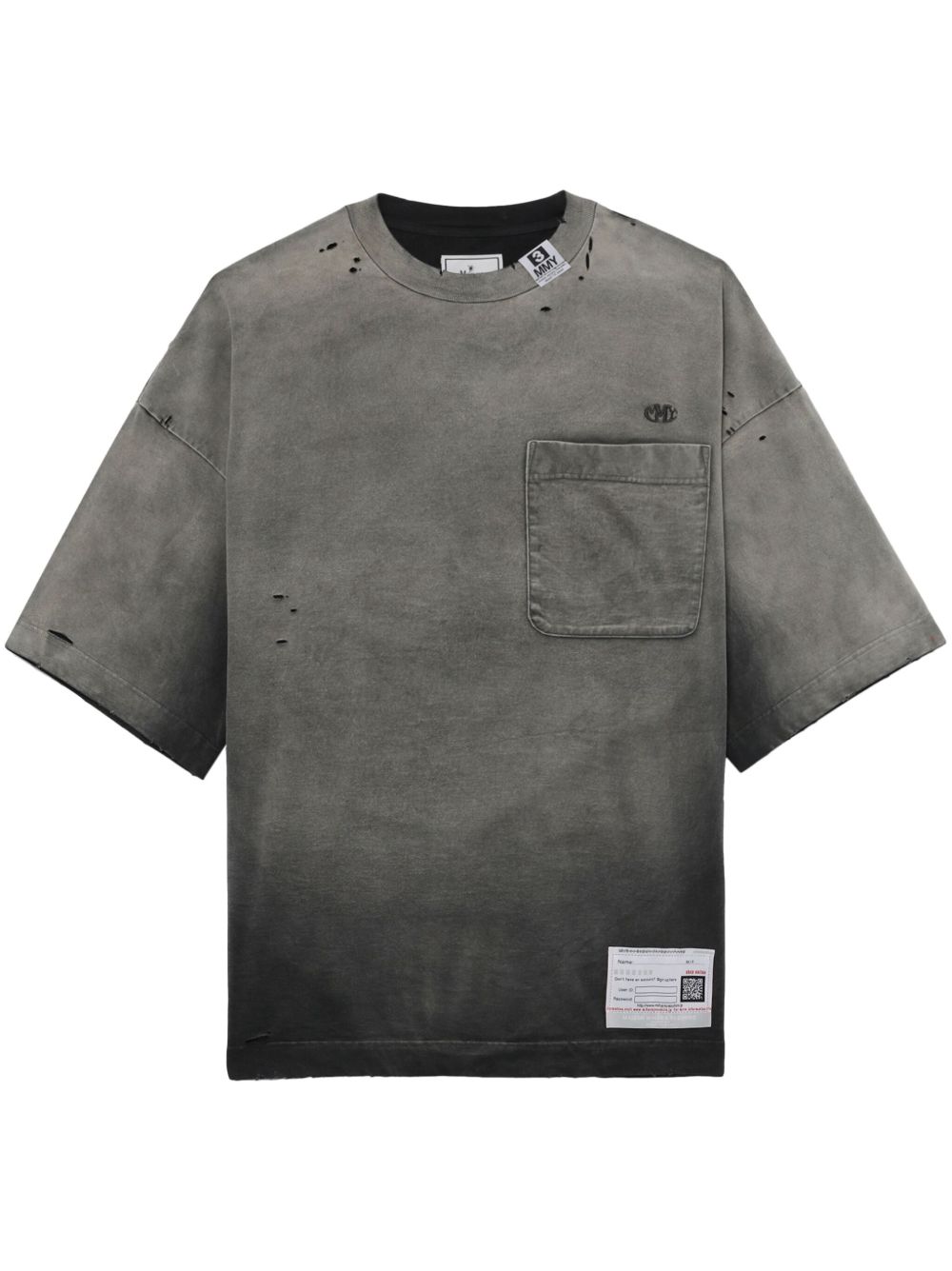Maison MIHARA YASUHIRO Sun-Faded 棉T恤 - 黑色