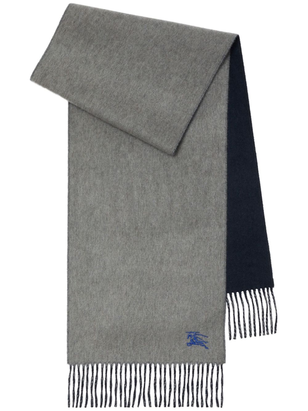 Burberry EKD 刺绣羊绒围巾 - 灰色