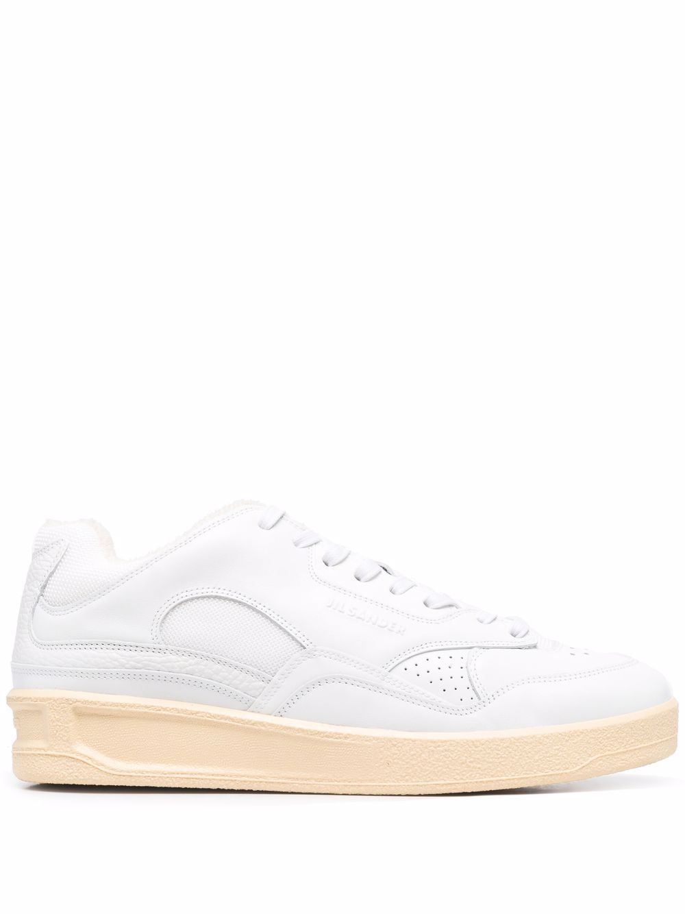 Jil Sander logo压纹低帮板鞋 - 白色