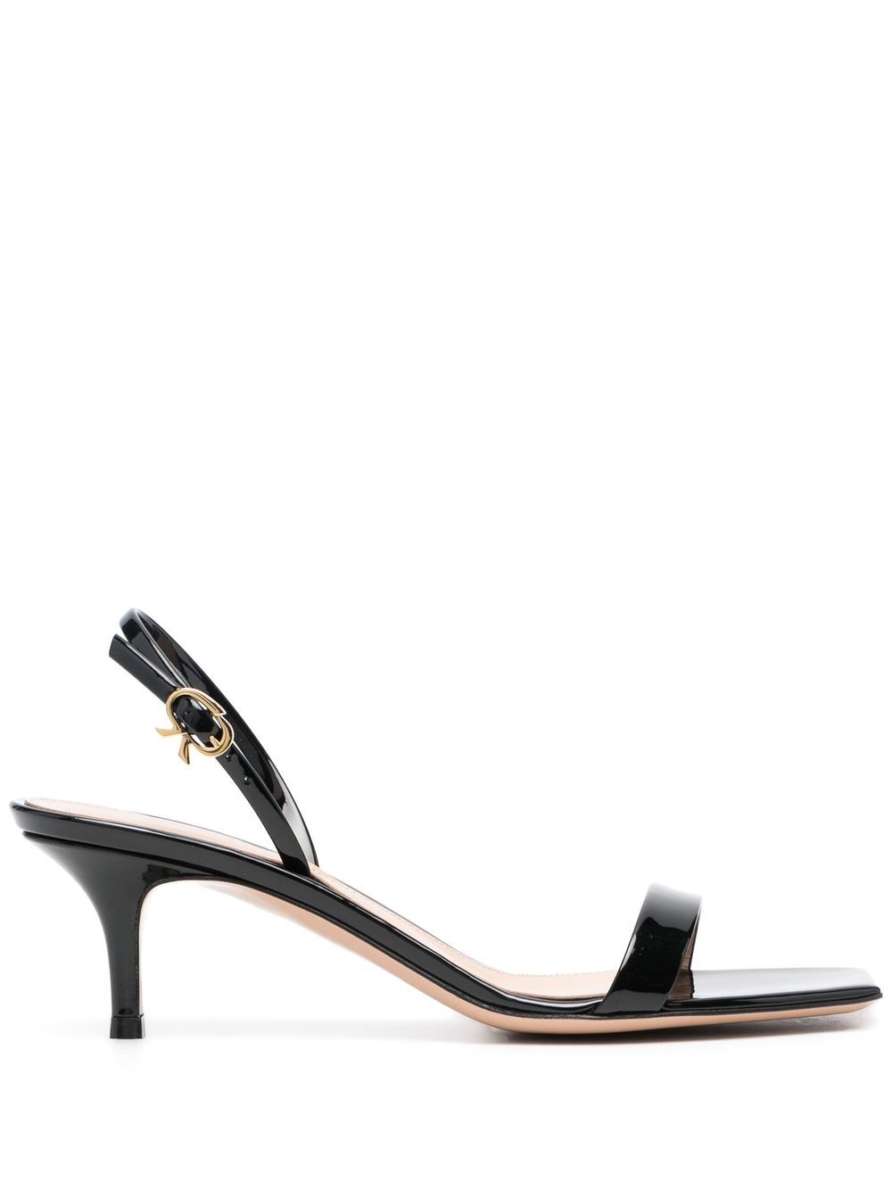 Gianvito Rossi Ribbon Kitten 中跟凉鞋 - 黑色