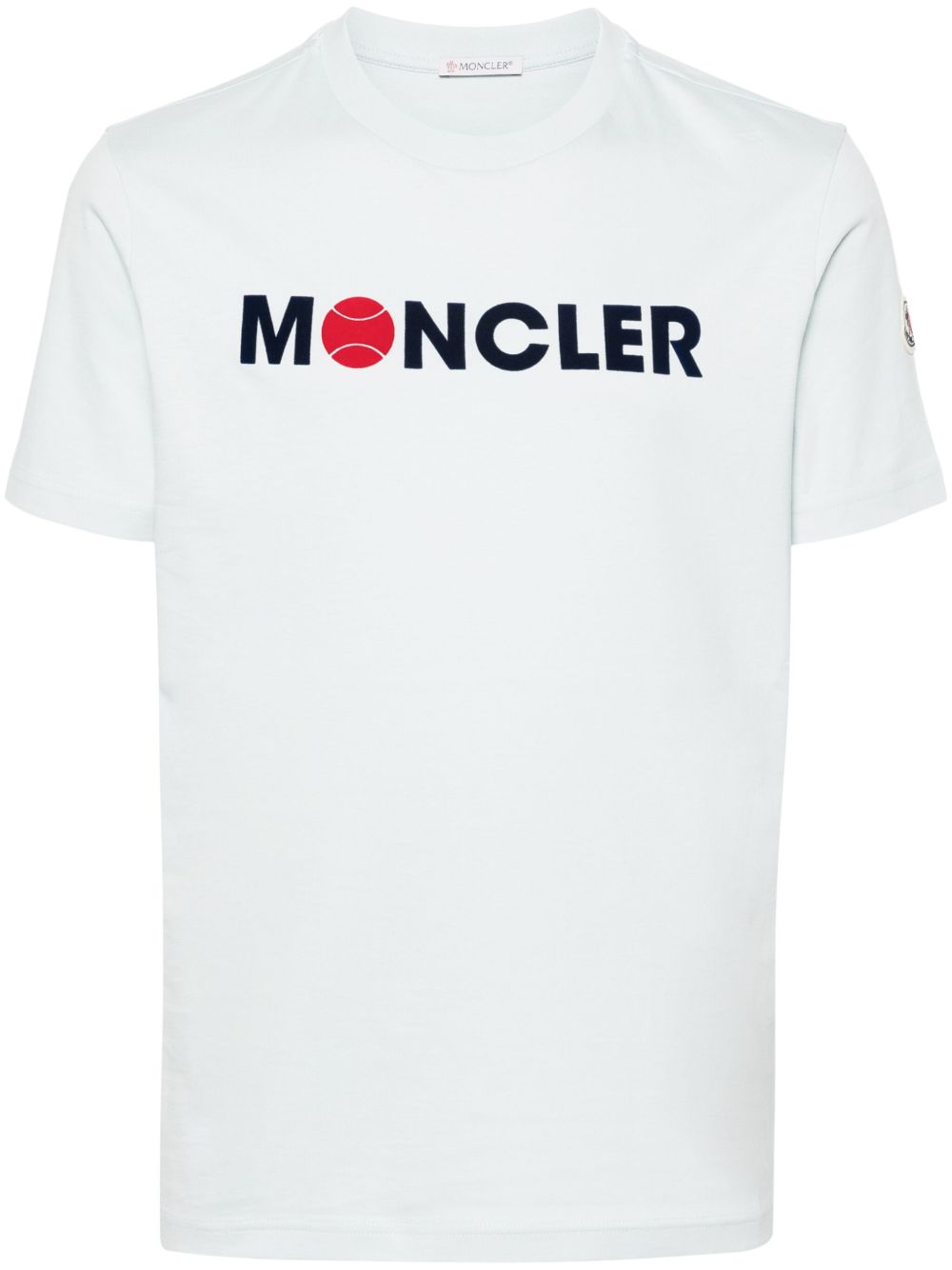 Moncler 植绒logo棉T恤 - 蓝色