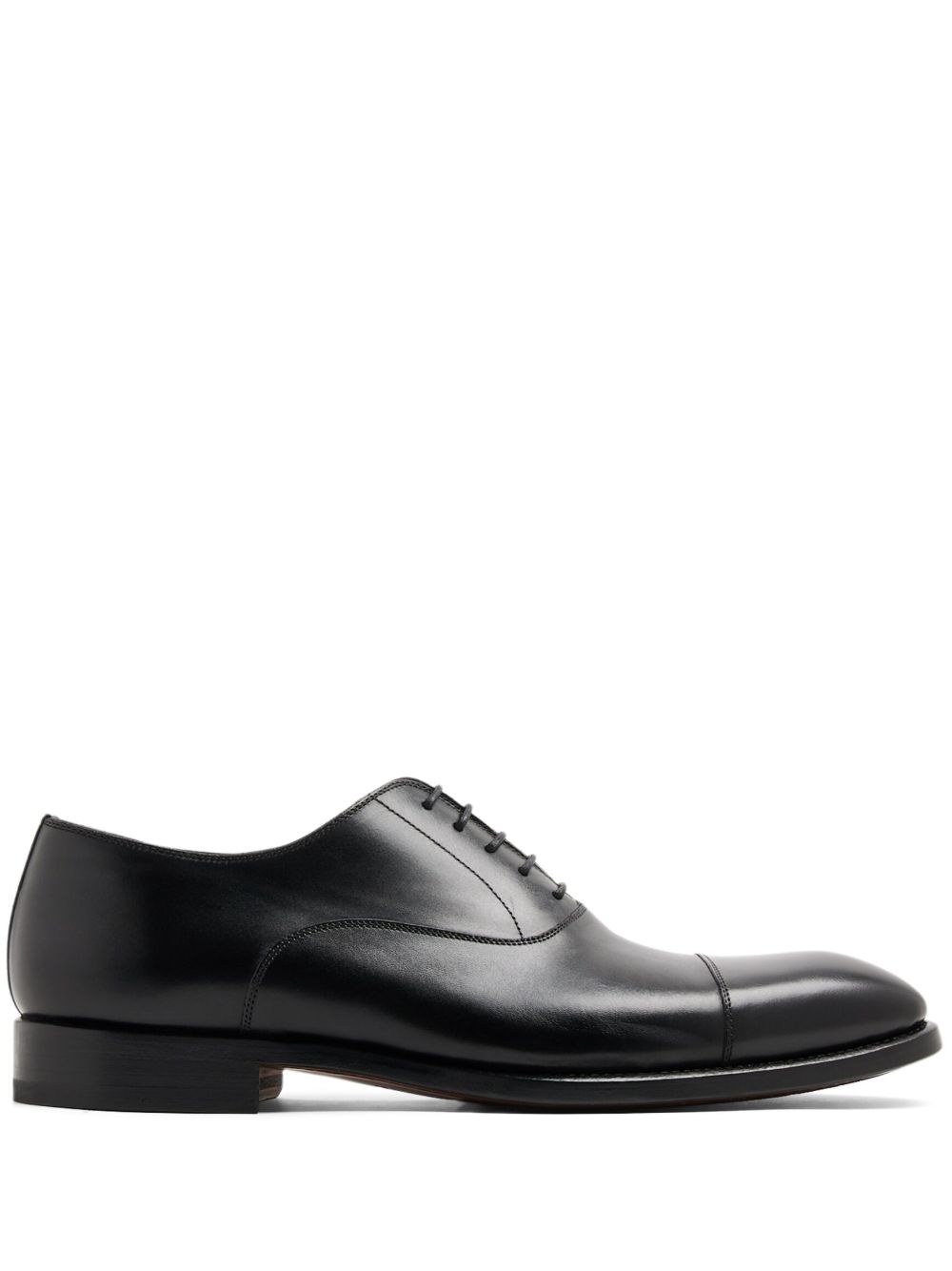 Magnanni 同色系缝线皮质牛津鞋 - 黑色
