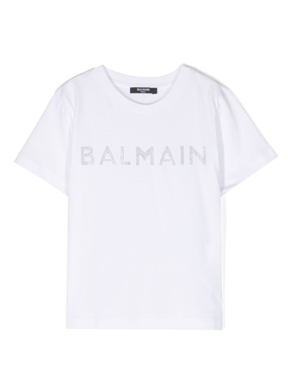 Balmain Kids 晶饰logo T恤 - 白色