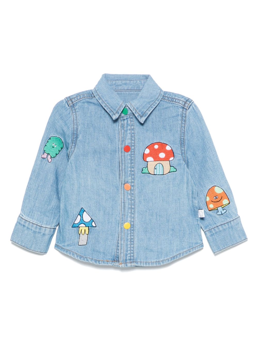 Stella McCartney Kids 图案刺绣衬衫 - 蓝色