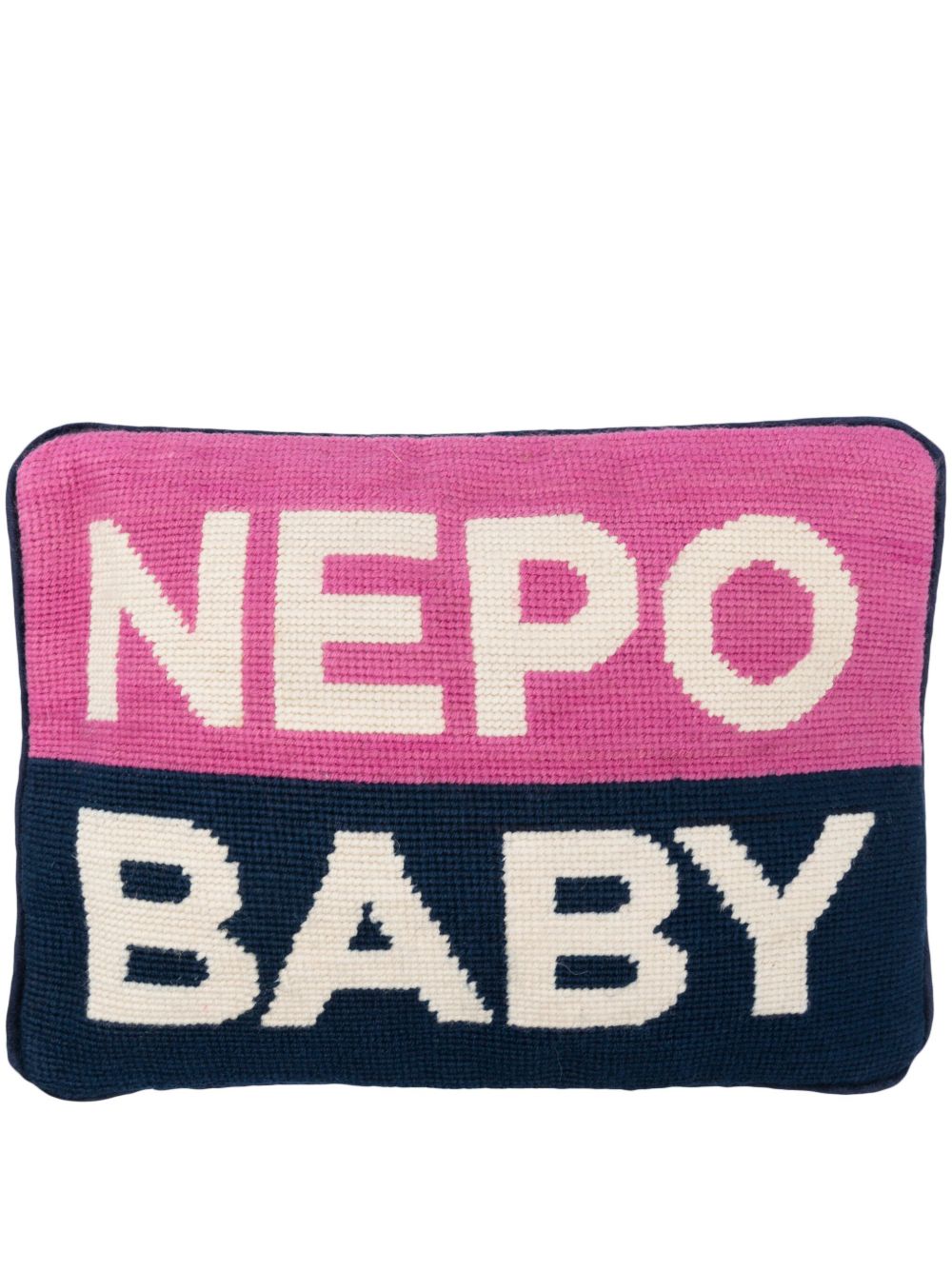 Jonathan Adler Nepo Baby Needlepoint 抱枕（23.5 厘米 x 31 厘米） - 蓝色